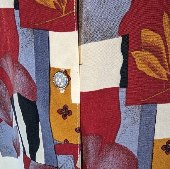 Vintage Multi-print Button Up Shirt Western Style - Picture 7 of 7